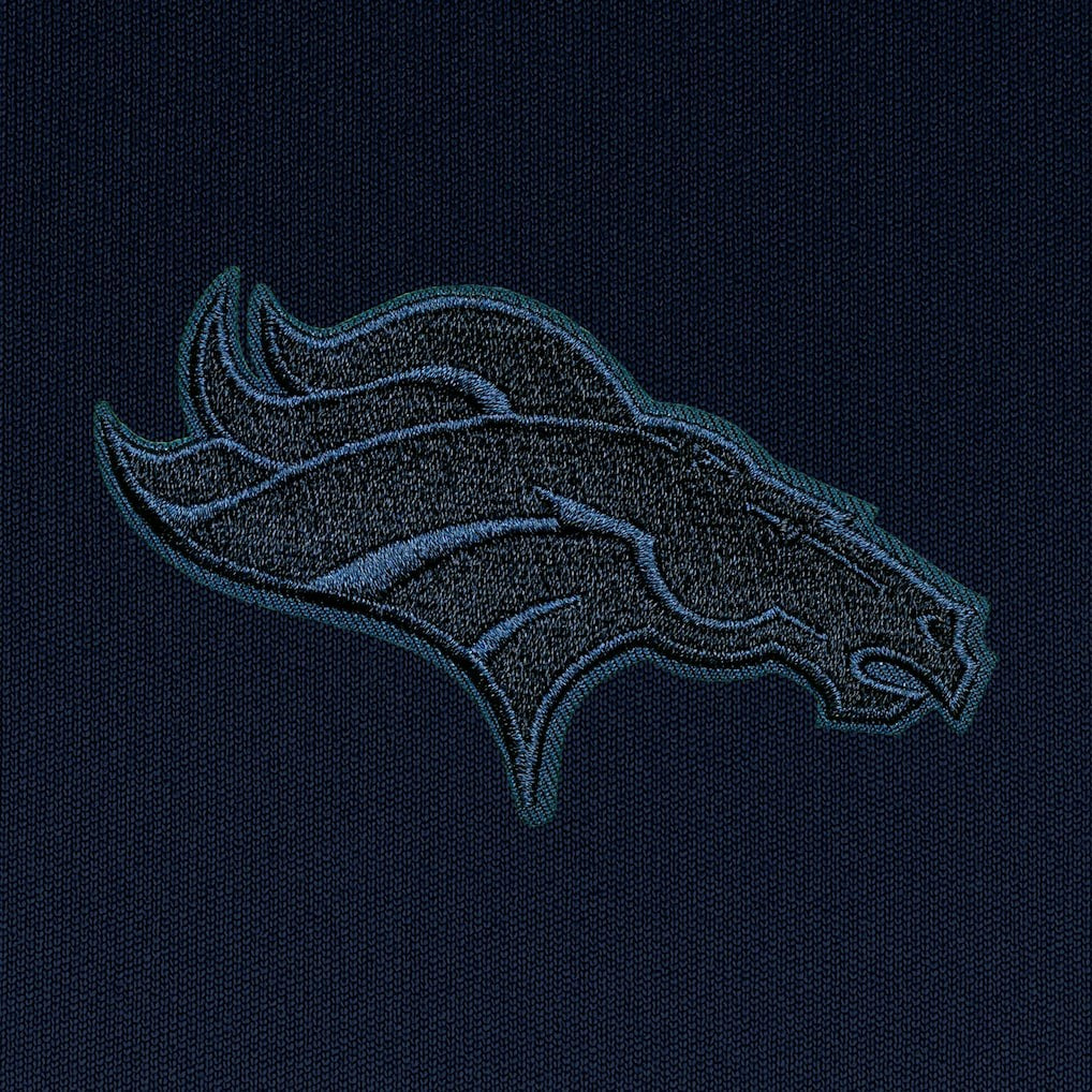 Denver Broncos Antigua Tonal Logo Tribute Quarter-Zip Pullover Top Navy | NFL