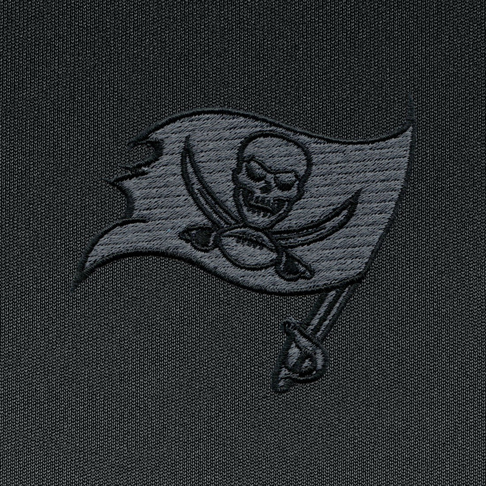 Tampa Bay Buccaneers Antigua Tonal Logo Tribute Quarter-Zip Pullover Top Charcoal | NFL
