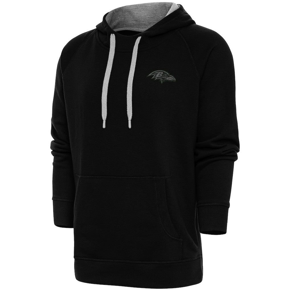 Baltimore Ravens Antigua Tonal Logo Victory Pullover Hoodie Black | NFL