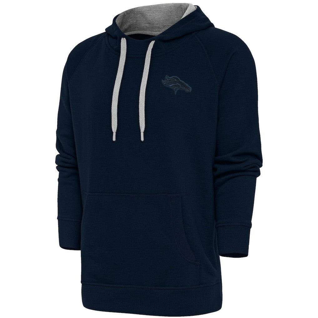 Denver Broncos Antigua Tonal Logo Victory Pullover Hoodie Navy | NFL