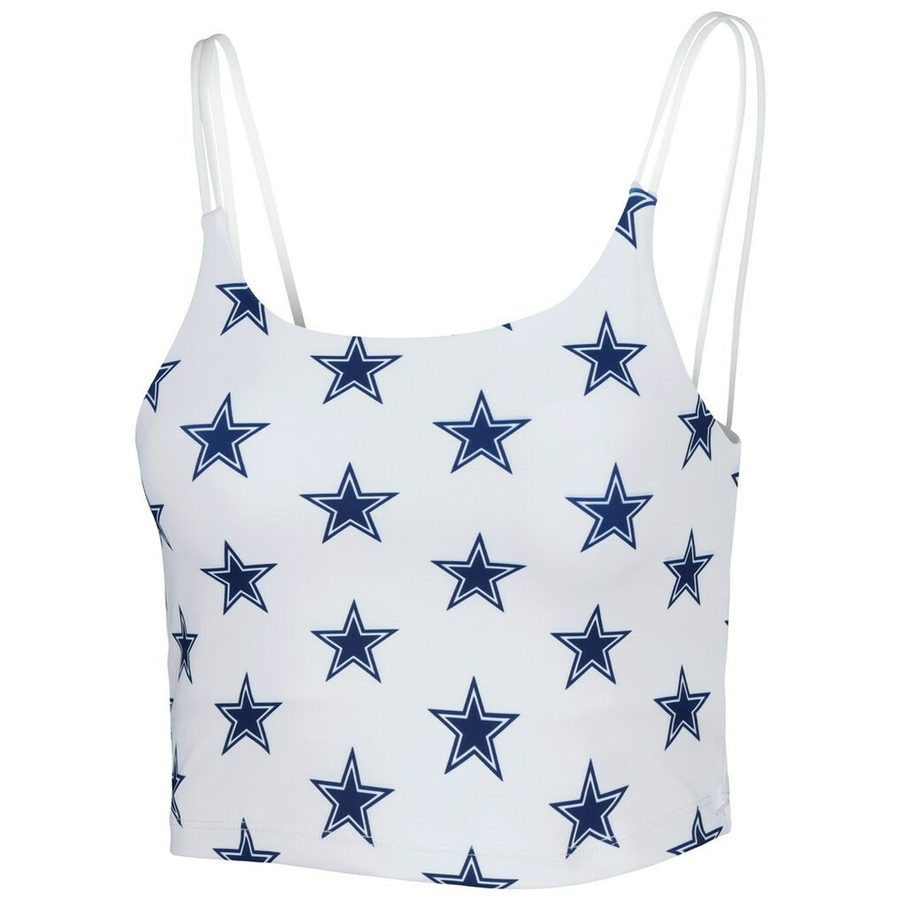 Dallas Cowboys Women's Countess Allover Print Sleeveless Cami Tank Top White | NFL