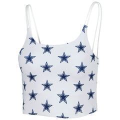 Dallas Cowboys Women's Countess Allover Print Sleeveless Cami Tank Top White | NFL