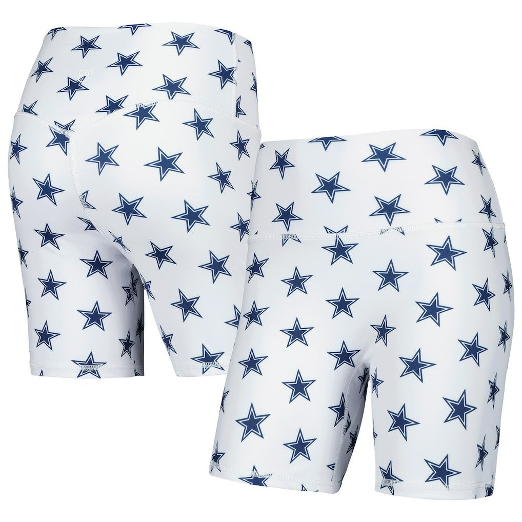 Dallas Cowboys Women's Allover Print Biker Shorts White | NFL