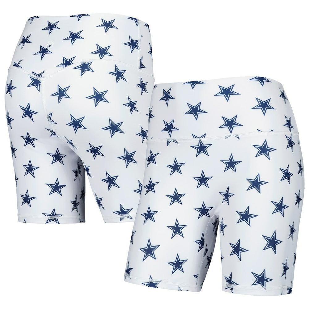 Dallas Cowboys Women's Allover Print Biker Shorts White | NFL