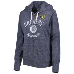 Milwaukee Brewers Touch Women's Training Camp Tri-Blend Lightweight Full-Zip Hoodie - MLB