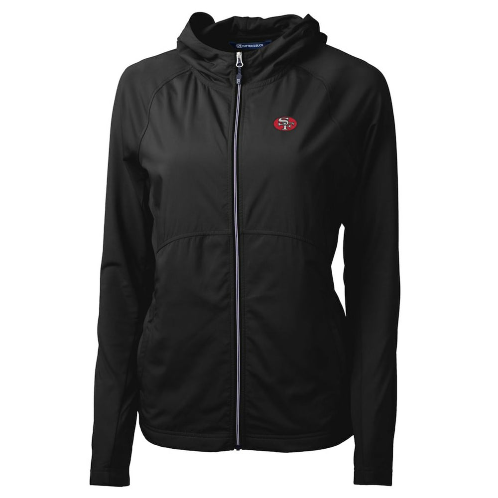 San Francisco 49ers Cutter & Buck Women's Throwback Logo Adapt Eco Knit Hybrid Recycled Full-Zip Hoodie Black | NFL