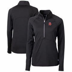 Tampa Bay Buccaneers Cutter & Buck Women's Throwback Logo Adapt Eco Knit Stretch Recycled Half-Zip Pullover Top Black | NFL