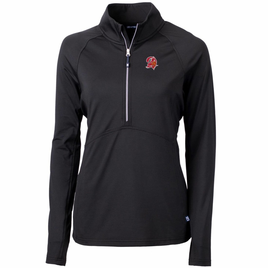Tampa Bay Buccaneers Cutter & Buck Women's Throwback Logo Adapt Eco Knit Stretch Recycled Half-Zip Pullover Top Black | NFL