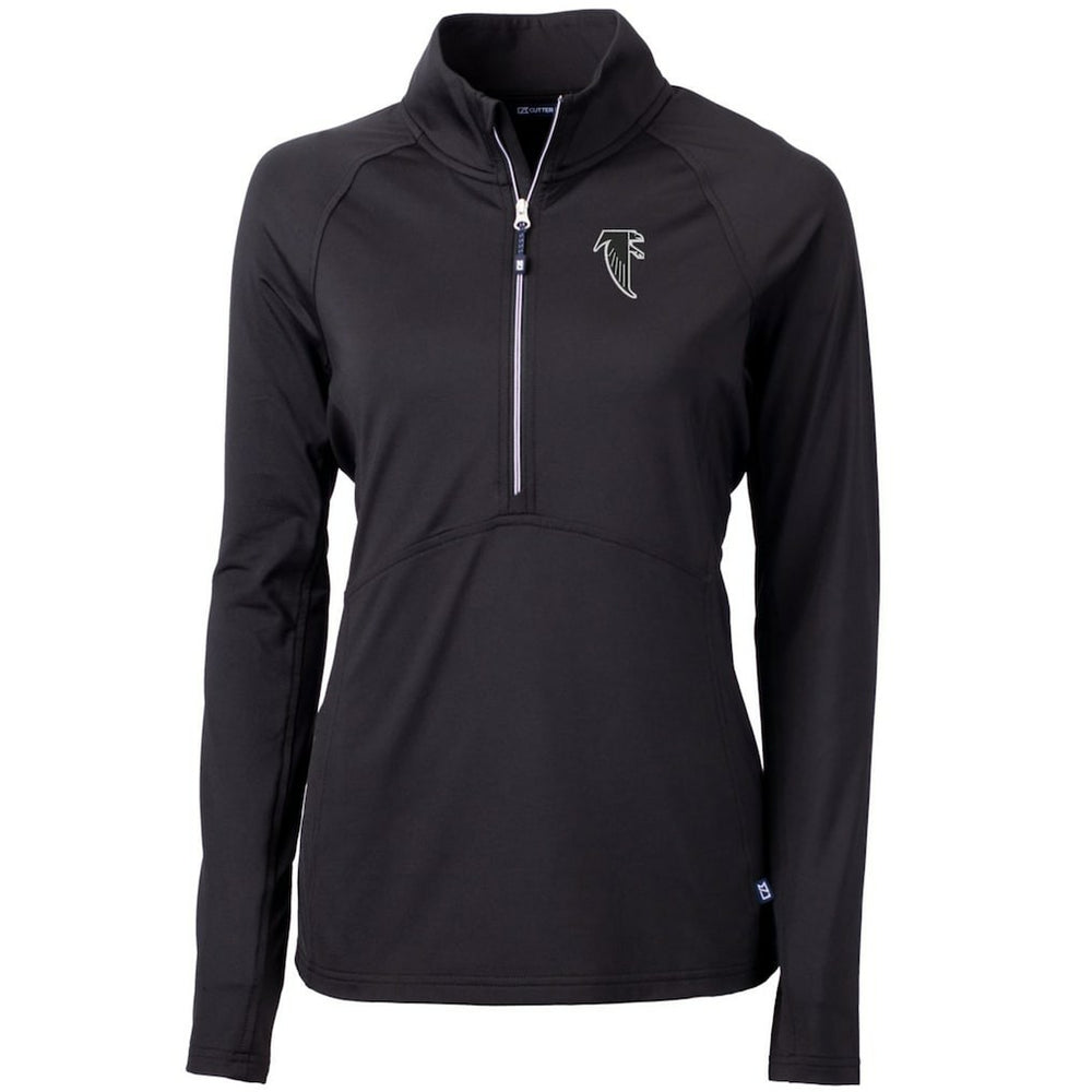 Atlanta Falcons Cutter & Buck Women's Throwback Logo Adapt Eco Knit Stretch Recycled Half-Zip Pullover Top Black | NFL