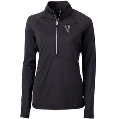 Atlanta Falcons Cutter & Buck Women's Throwback Logo Adapt Eco Knit Stretch Recycled Half-Zip Pullover Top Black | NFL
