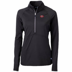 San Francisco 49ers Cutter & Buck Women's Throwback Logo Adapt Eco Knit Stretch Recycled Half-Zip Pullover Top Black | NFL