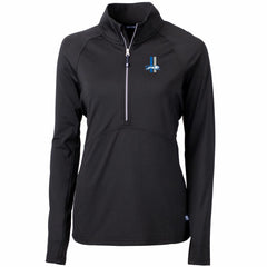 Detroit Lions Cutter & Buck Women's Throwback Logo Adapt Eco Knit Stretch Recycled Half-Zip Pullover Top Black | NFL