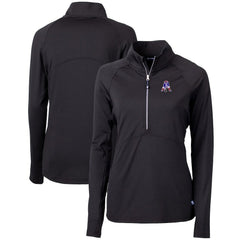 New England Patriots Cutter & Buck Women's Throwback Logo Adapt Eco Knit Stretch Recycled Half-Zip Pullover Top Black | NFL