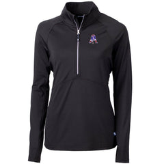 New England Patriots Cutter & Buck Women's Throwback Logo Adapt Eco Knit Stretch Recycled Half-Zip Pullover Top Black | NFL