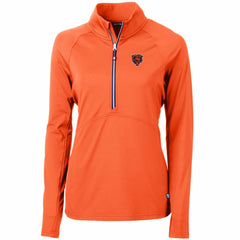 Chicago Bears Cutter & Buck Women's Throwback Logo Adapt Eco Knit Stretch Recycled Half-Zip Pullover Top Orange | NFL