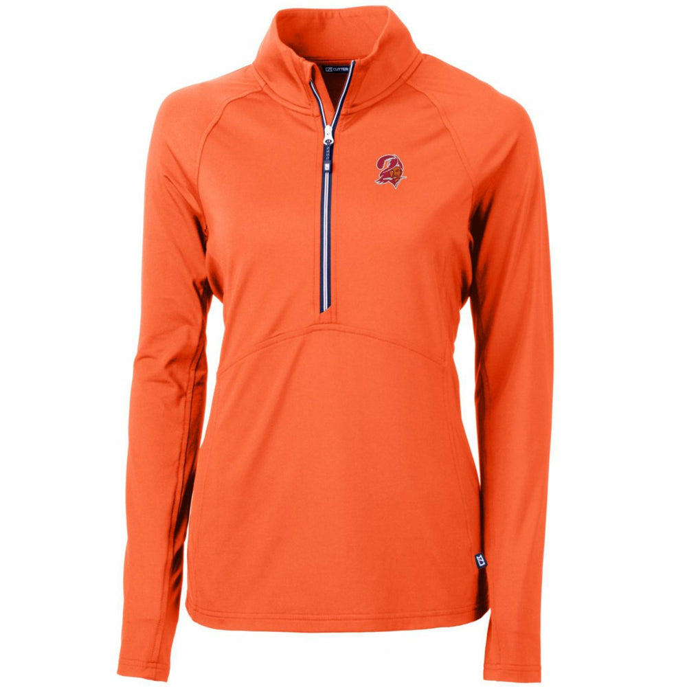 Tampa Bay Buccaneers Cutter & Buck Women's Throwback Logo Adapt Eco Knit Stretch Recycled Half-Zip Pullover Top Orange | NFL