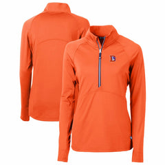 Denver Broncos Cutter & Buck Women's Throwback Logo Adapt Eco Knit Stretch Recycled Half-Zip Pullover Top Orange | NFL