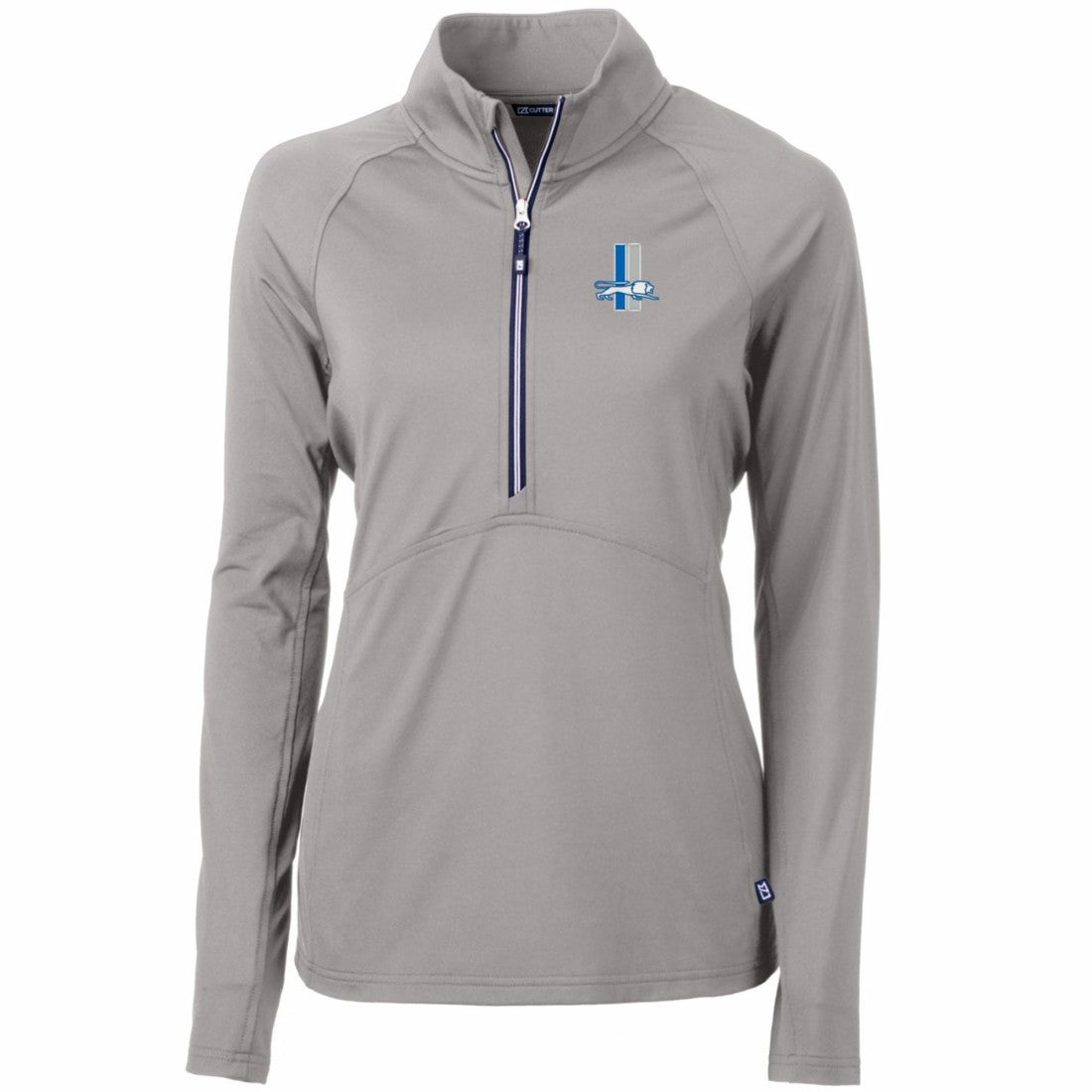 Detroit Lions Cutter & Buck Women's Throwback Logo Adapt Eco Knit Stretch Recycled Half-Zip Pullover Top Gray | NFL