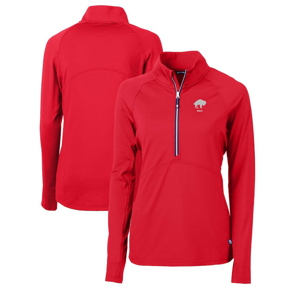 Buffalo Bills Cutter & Buck Women's Throwback Logo Adapt Eco Knit Stretch Recycled Half-Zip Pullover Top Red | NFL