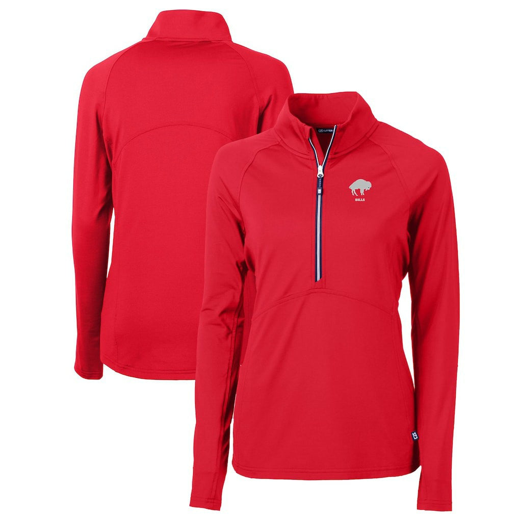 Buffalo Bills Cutter & Buck Women's Throwback Logo Adapt Eco Knit Stretch Recycled Half-Zip Pullover Top Red | NFL