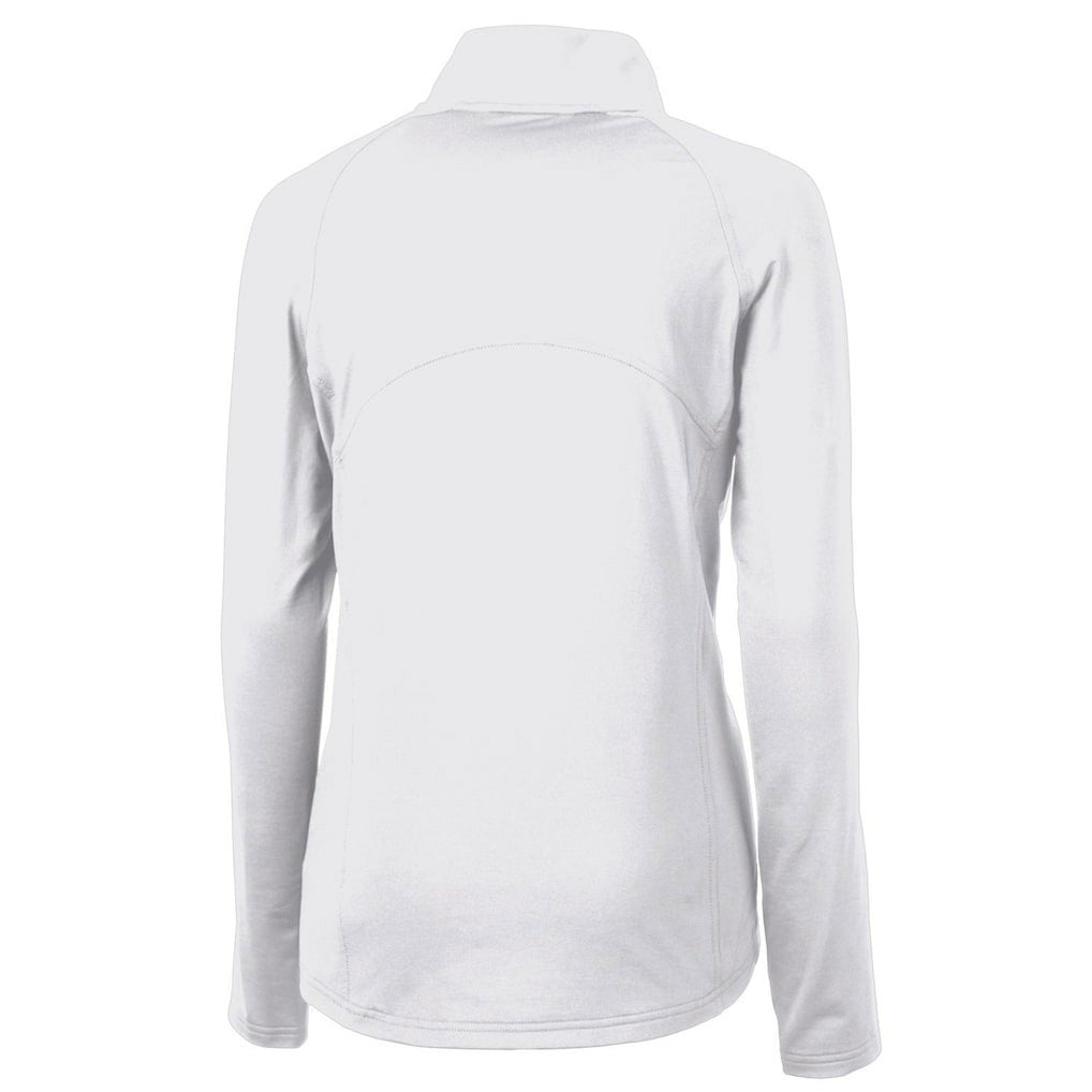 Seattle Seahawks Cutter & Buck Women's Throwback Logo Adapt Eco Knit Stretch Recycled Half-Zip Pullover Top White | NFL