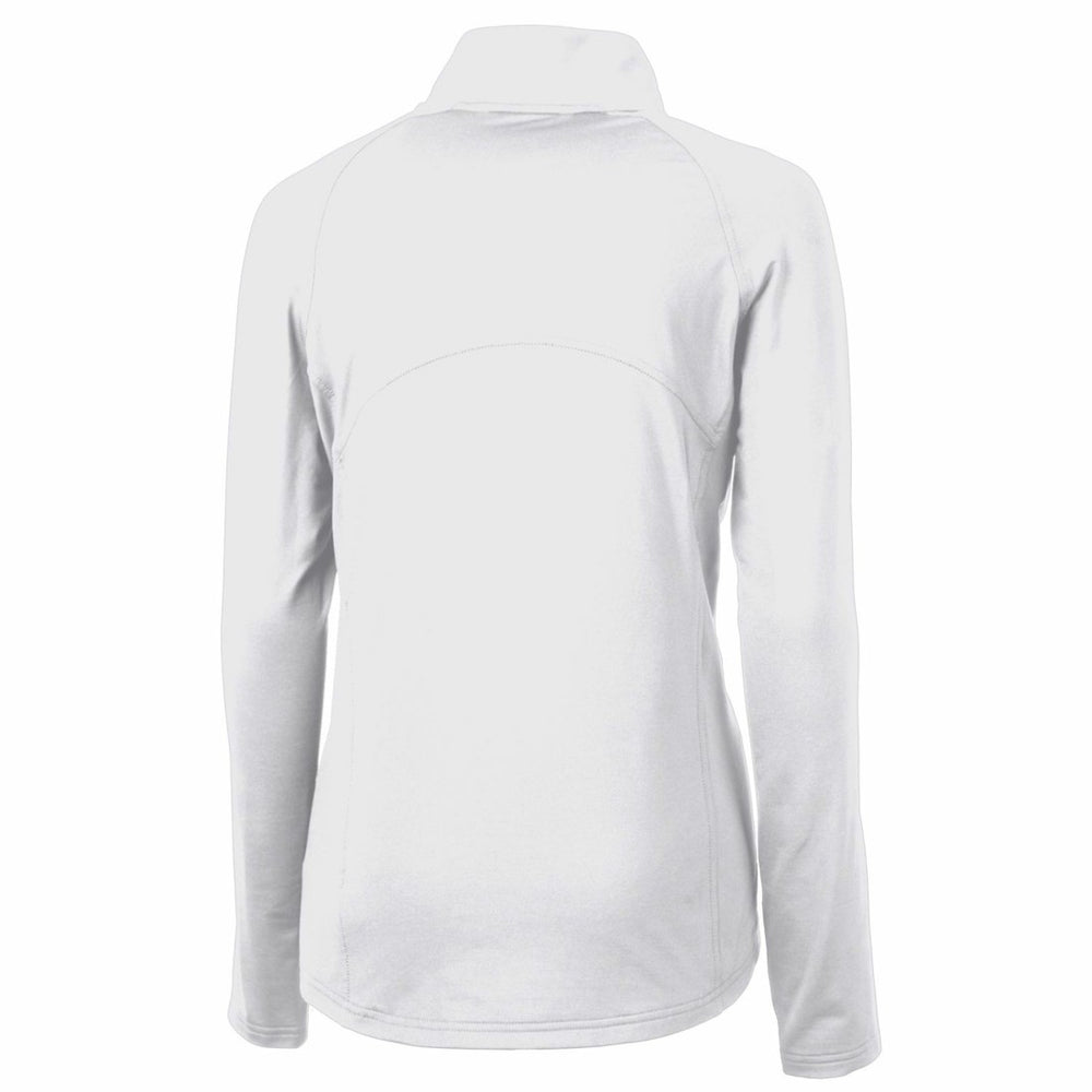 Denver Broncos Cutter & Buck Women's Throwback Logo Adapt Eco Knit Stretch Recycled Half-Zip Pullover Top White | NFL