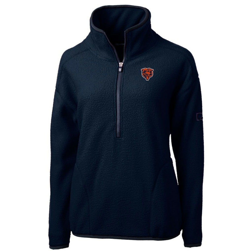 Chicago Bears Cutter & Buck Women's Throwback Logo Cascade Eco Sherpa Fleece Half-Zip Pullover Jacket Navy | NFL
