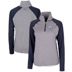 Los Angeles Chargers Cutter & Buck Women's Throwback Logo Forge Tonal Stripe Stretch Half-Zip Pullover Top Navy | NFL