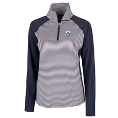 Los Angeles Chargers Cutter & Buck Women's Throwback Logo Forge Tonal Stripe Stretch Half-Zip Pullover Top Navy | NFL