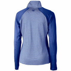 Denver Broncos Cutter & Buck Women's Throwback Logo Forge Tonal Stripe Stretch Half-Zip Pullover Top Royal | NFL