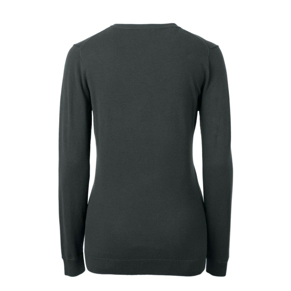 Cleveland Browns Cutter & Buck Women's Throwback Logo Lakemont Tri-Blend V-Neck Sweater Heather Charcoal | NFL