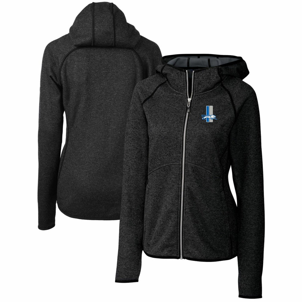 Detroit Lions Cutter & Buck Women's Throwback Logo Mainsail Full-Zip Jacket Heather Charcoal | NFL