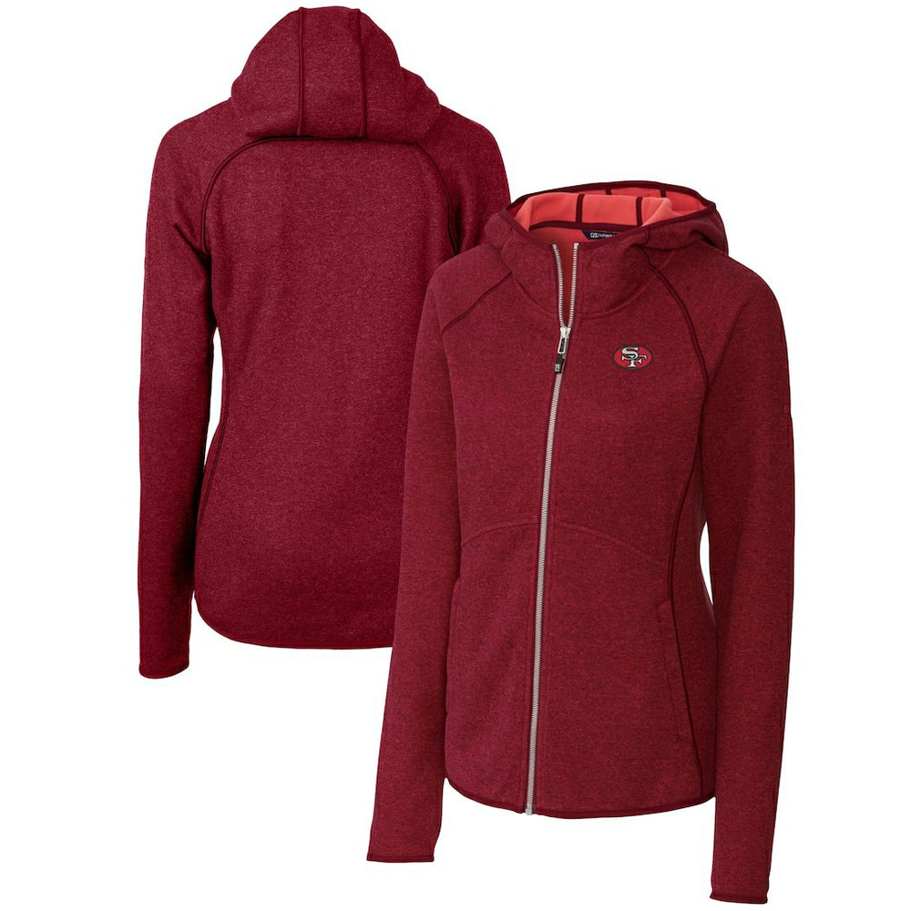 San Francisco 49ers Cutter & Buck Women's Throwback Logo Mainsail Full-Zip Jacket Scarlet | NFL