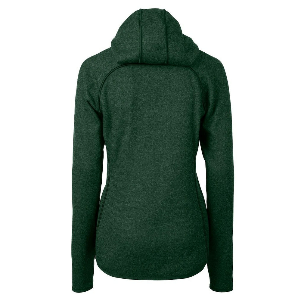 New York Jets Cutter & Buck Women's Throwback Logo Mainsail Full-Zip Jacket Heather Green | NFL