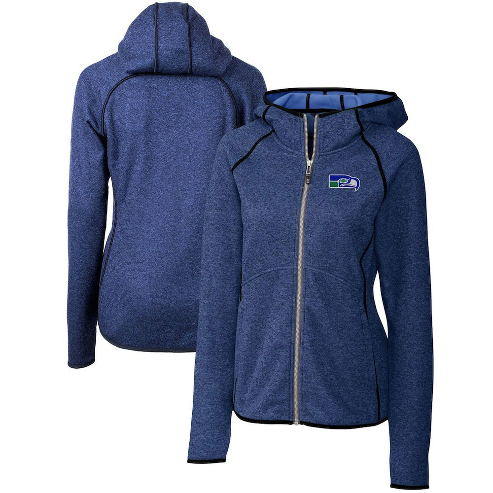Seattle Seahawks Cutter & Buck Women's Throwback Logo Mainsail Full-Zip Jacket Heather Royal | NFL