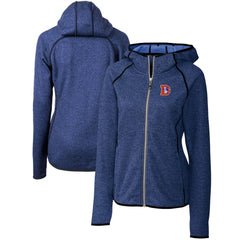 Denver Broncos Cutter & Buck Women's Throwback Logo Mainsail Full-Zip Jacket Heather Royal | NFL