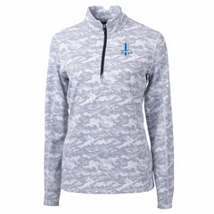 Detroit Lions Cutter & Buck Women's Throwback Logo Traverse Camo Quarter-Zip Pullover Top Charcoal | NFL