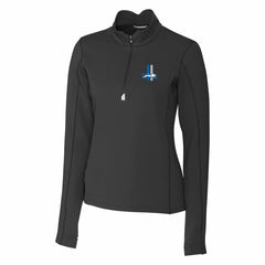 Detroit Lions Cutter & Buck Women's Throwback Logo Traverse Stretch Quarter-Zip Pullover Top Black | NFL