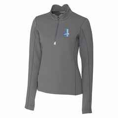 Detroit Lions Cutter & Buck Women's Throwback Logo Traverse Stretch Quarter-Zip Pullover Top Steel | NFL