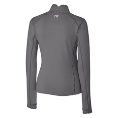 Miami Dolphins Cutter & Buck Women's Throwback Logo Traverse Stretch Quarter-Zip Pullover Top Steel | NFL