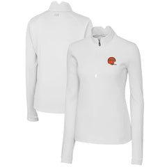 Cincinnati Bengals Cutter & Buck Women's Throwback Logo Traverse Stretch Quarter-Zip Pullover Top White | NFL