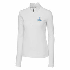 Detroit Lions Cutter & Buck Women's Throwback Logo Traverse Stretch Quarter-Zip Pullover Top White | NFL