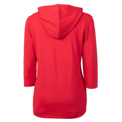 Atlanta Falcons Cutter & Buck Women's Throwback Logo Virtue Eco Pique 3/4 Sleeve Half-Zip Pullover Hoodie Red | NFL