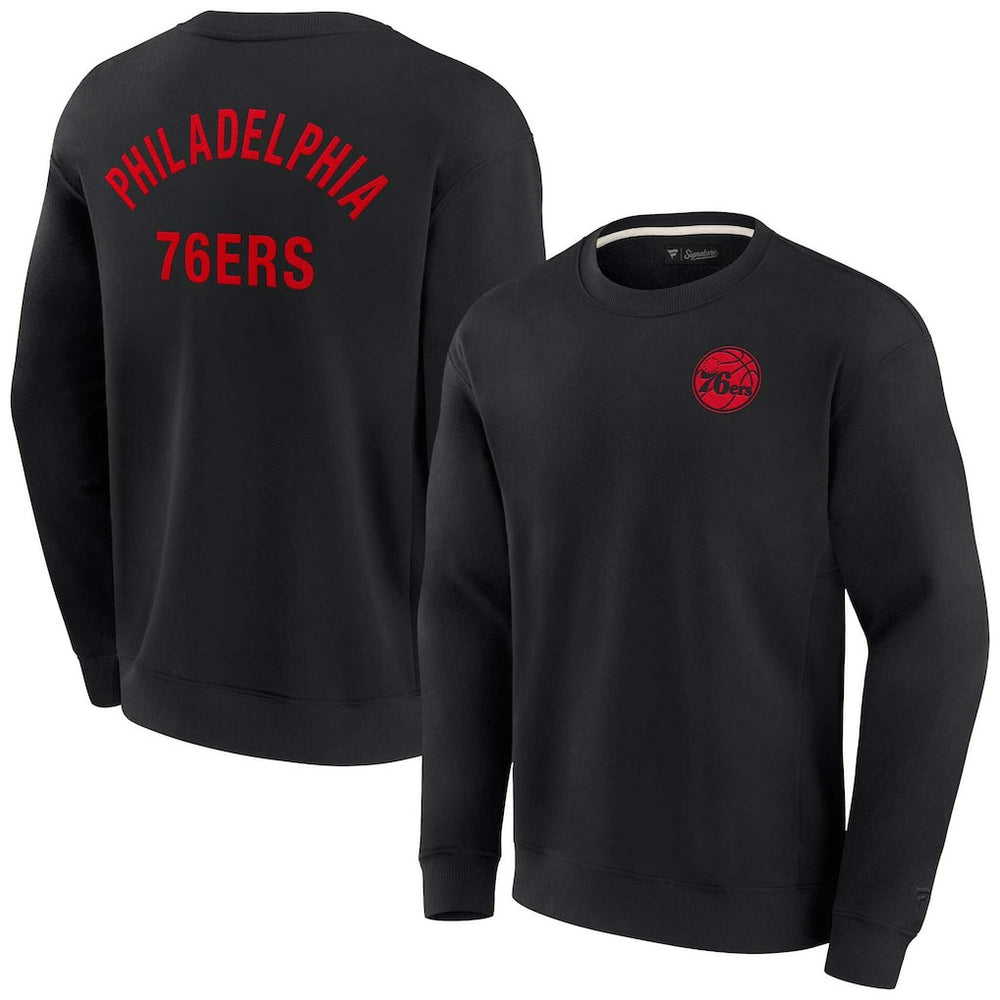 Philadelphia 76ers Unisex Elements Super Soft Fleece Pullover Sweatshirt Black - NBA