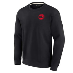 Philadelphia 76ers Unisex Elements Super Soft Fleece Pullover Sweatshirt Black - NBA