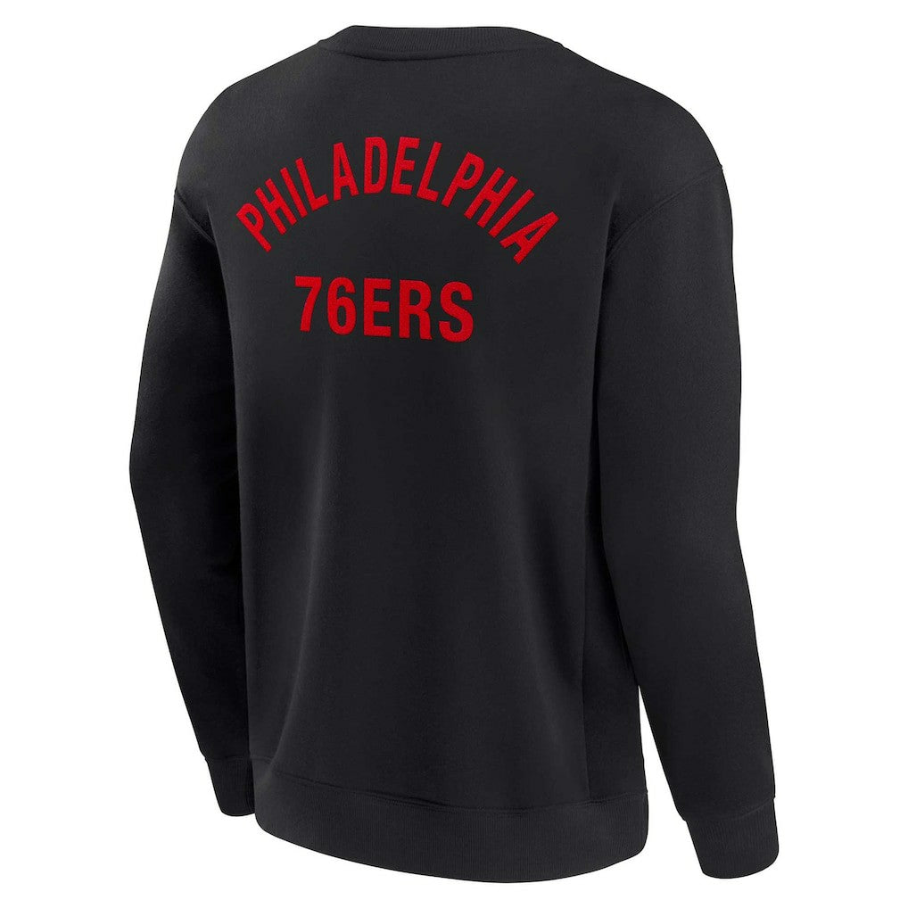 Philadelphia 76ers Unisex Elements Super Soft Fleece Pullover Sweatshirt Black - NBA
