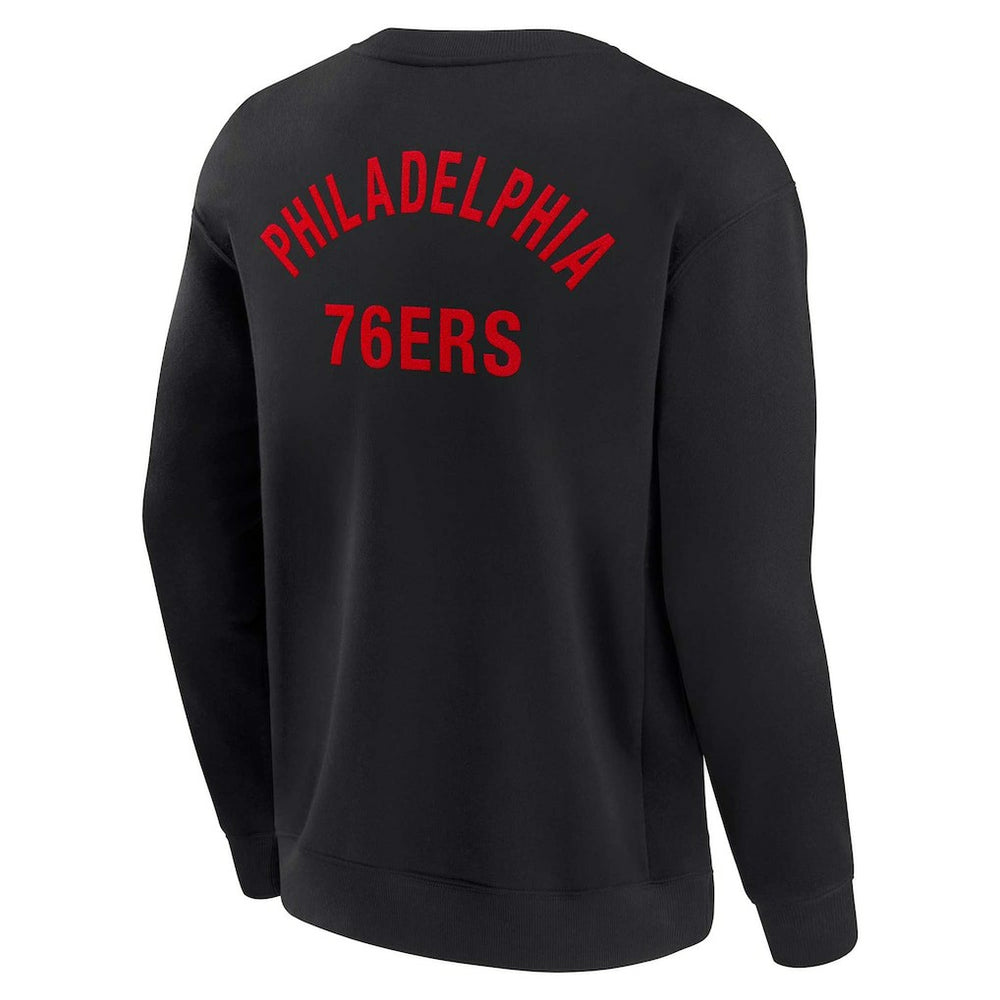 Philadelphia 76ers Unisex Elements Super Soft Fleece Pullover Sweatshirt Black - NBA