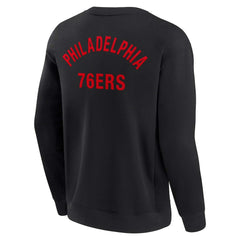 Philadelphia 76ers Unisex Elements Super Soft Fleece Pullover Sweatshirt Black - NBA