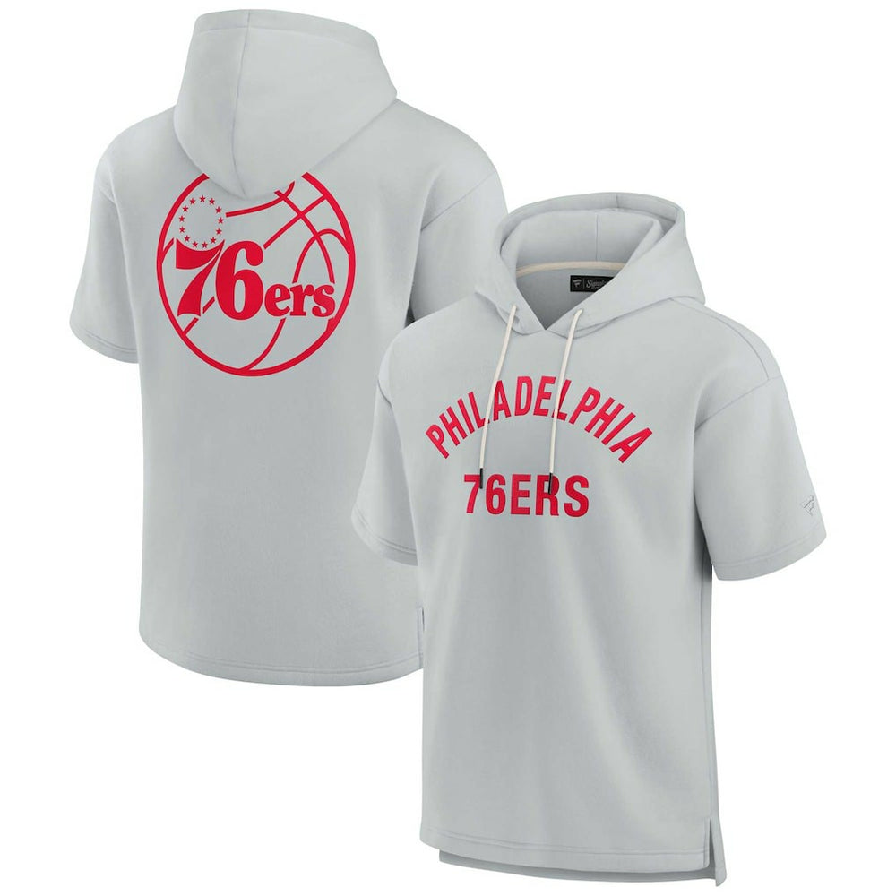 Philadelphia 76ers Unisex Elements Super Soft Fleece Short Sleeve Pullover Hoodie Gray - NBA