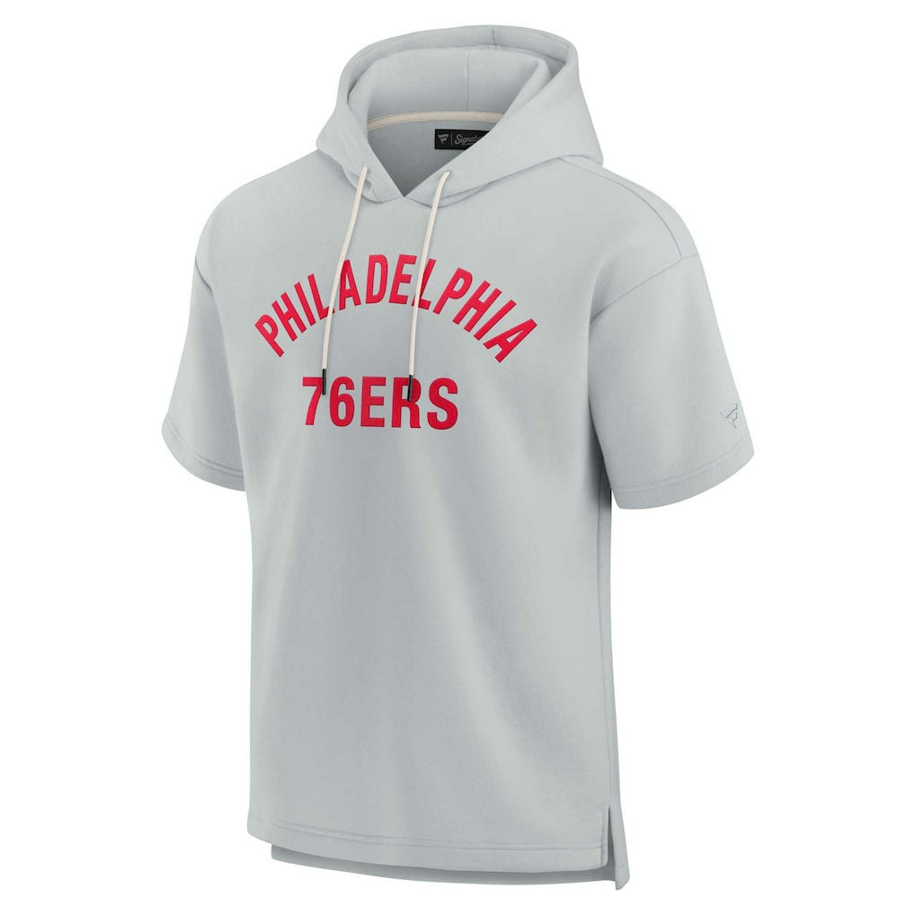 Philadelphia 76ers Unisex Elements Super Soft Fleece Short Sleeve Pullover Hoodie Gray - NBA